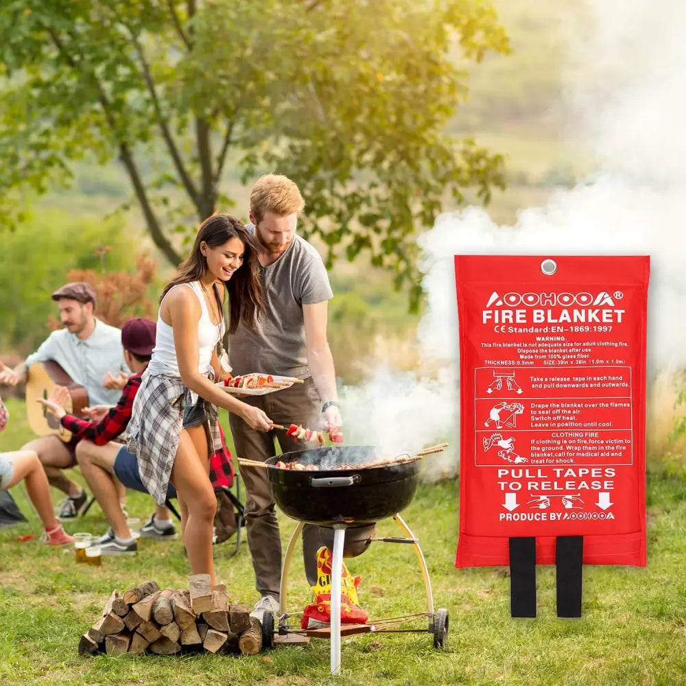Red Fire Blanket from AOOHOOA 3-Pack Emergency Fire Blankets for ultimate safety