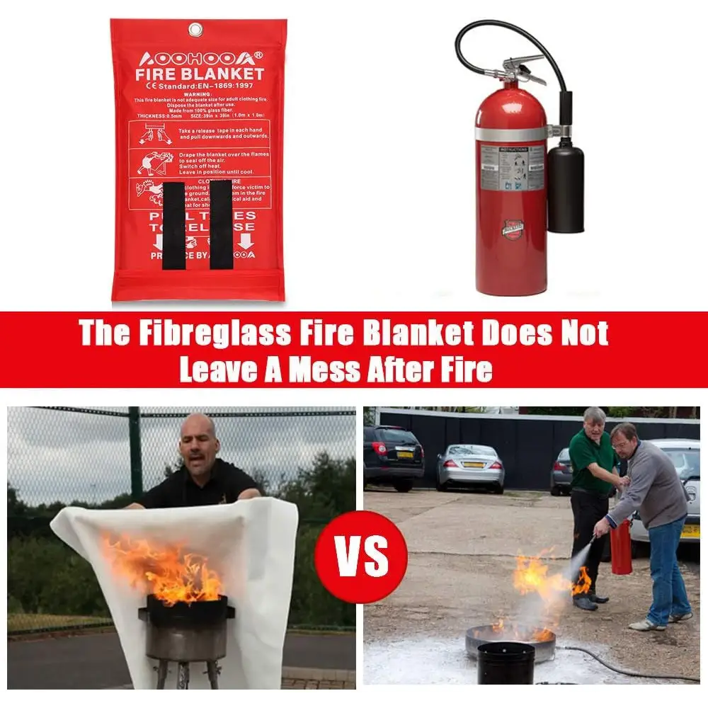 Fire safety comparison of AOOHOOA 3-Pack Emergency Fire Blankets for ultimate protection