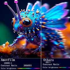 Vividly colored insect-like creature projected by White Mini Portable Projector