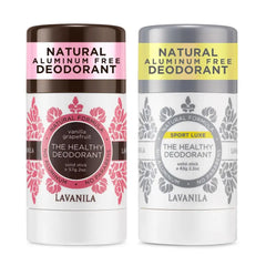 Two natural aluminum-free deodorants for girls and teens in eco-friendly packaging