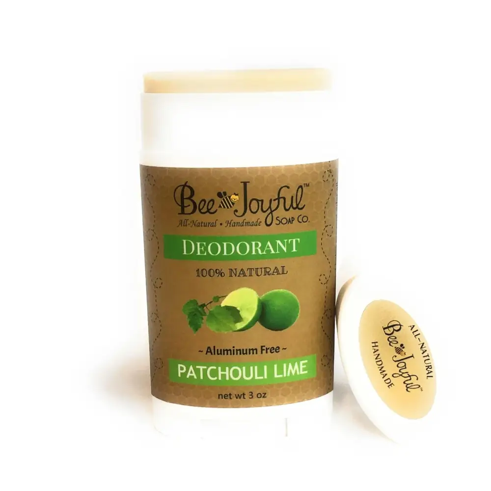 Natural Beeswax Deodorant Stick with Patchouli Lime scent by Bee Joyful
