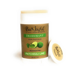 Natural Beeswax Deodorant Stick with Patchouli Lime scent by Bee Joyful