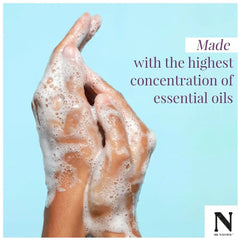 Soapy hands using Dr. Natural Castile Liquid Soap for all-over body cleansing