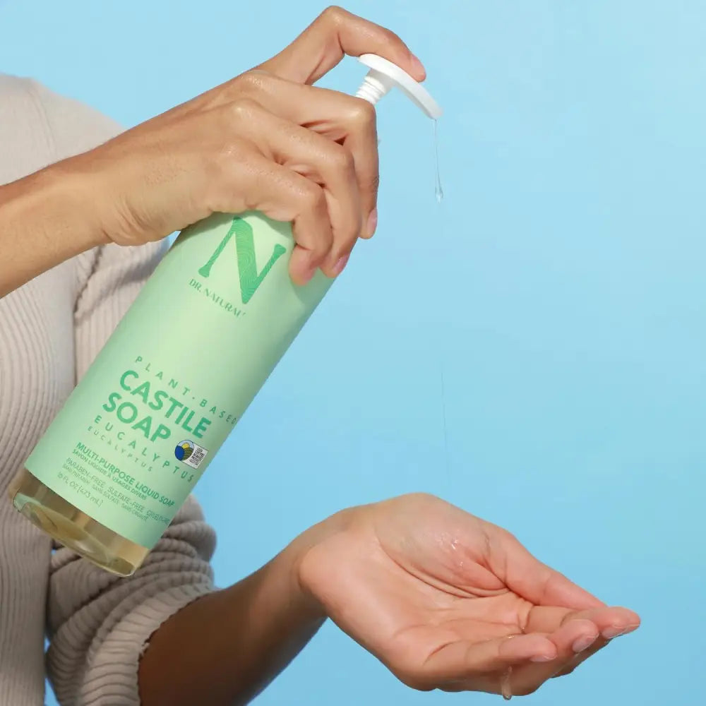 Dr. Natural Castile Liquid Soap for all-over body cleansing, made from plant-based ingredients