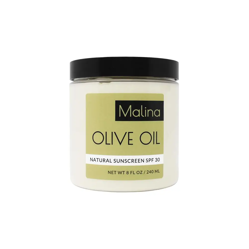 Jar of Organic Olive Oil SPF 30 Natural Sunscreen for effective sun protection