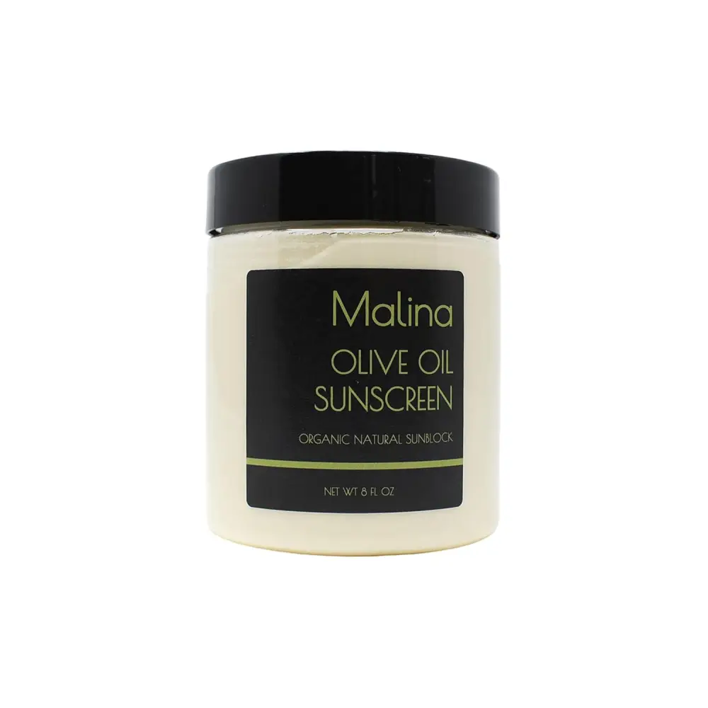 Jar of Organic Olive Oil SPF 30 Natural Sunscreen with nourishing ingredients