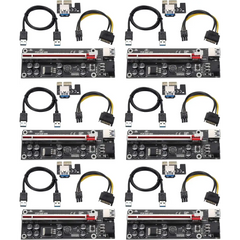 Six sets of V009S-PLUS GPU Riser Card 16x PCIe Kits for enhanced graphics performance