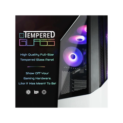 Gaming computer case with tempered glass for Periphio Castle 5600G Gaming Desktop