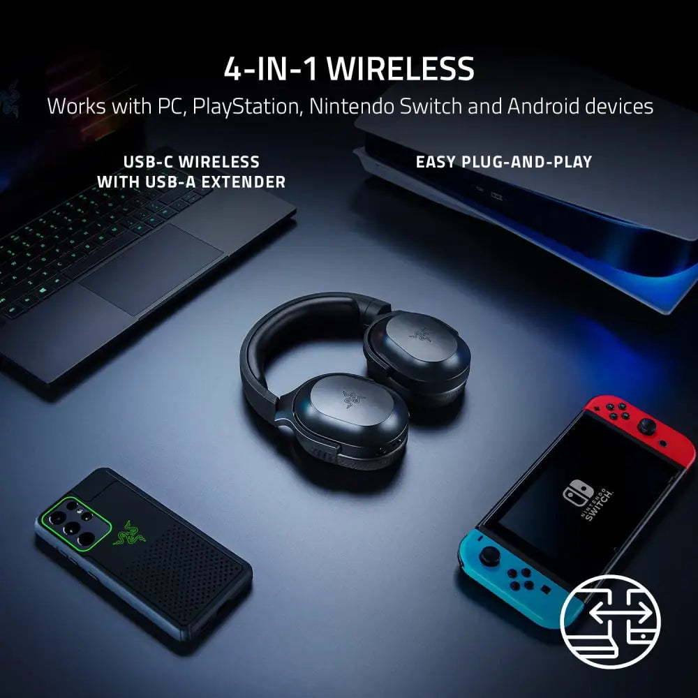 Razer Barracuda X Wireless USB-C Headset with Detachable Mic for gaming