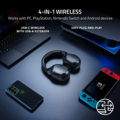 Razer Barracuda X Wireless USB-C Headset with Detachable Mic for gaming