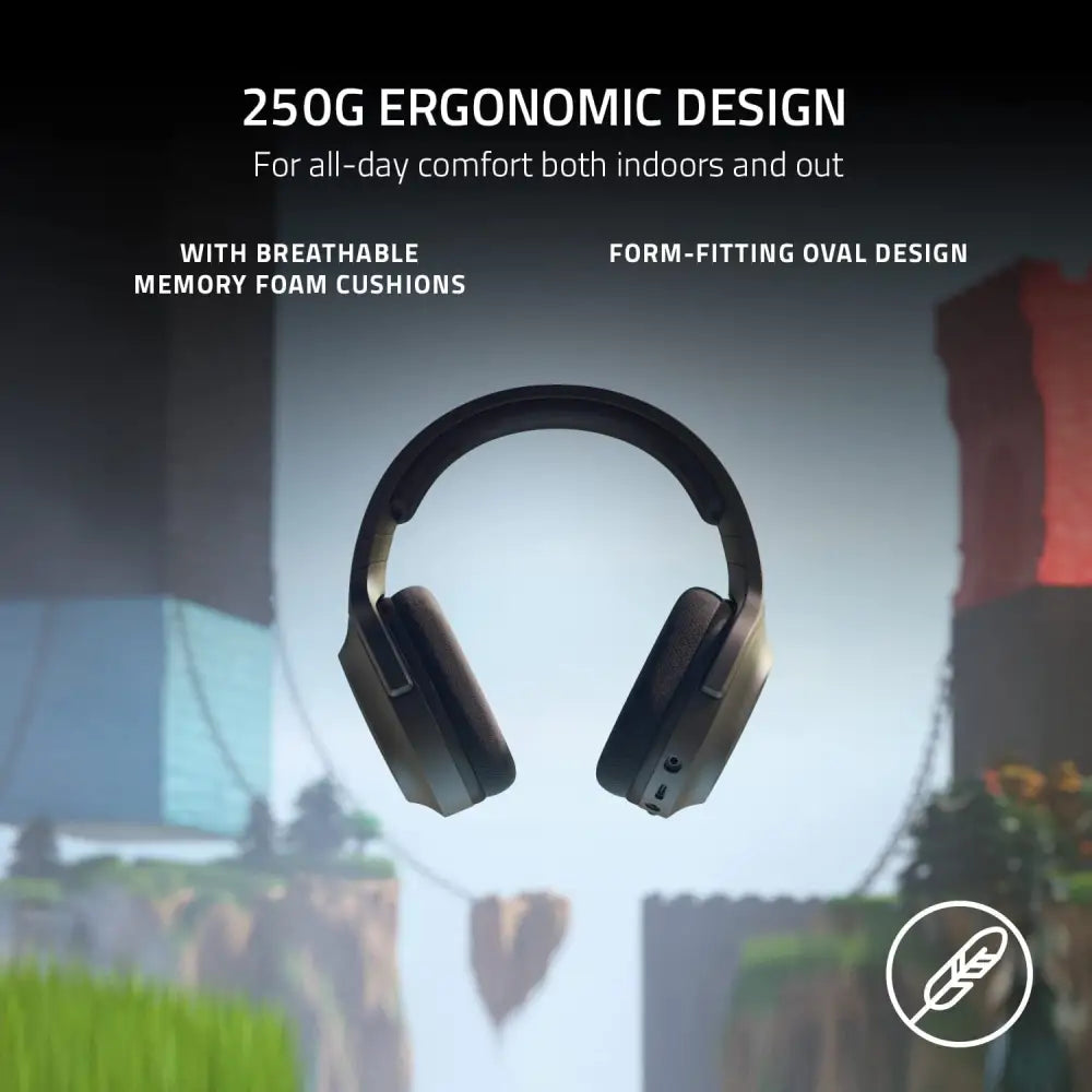 Black ergonomic Razer Barracuda X Wireless USB-C Headset with detachable mic