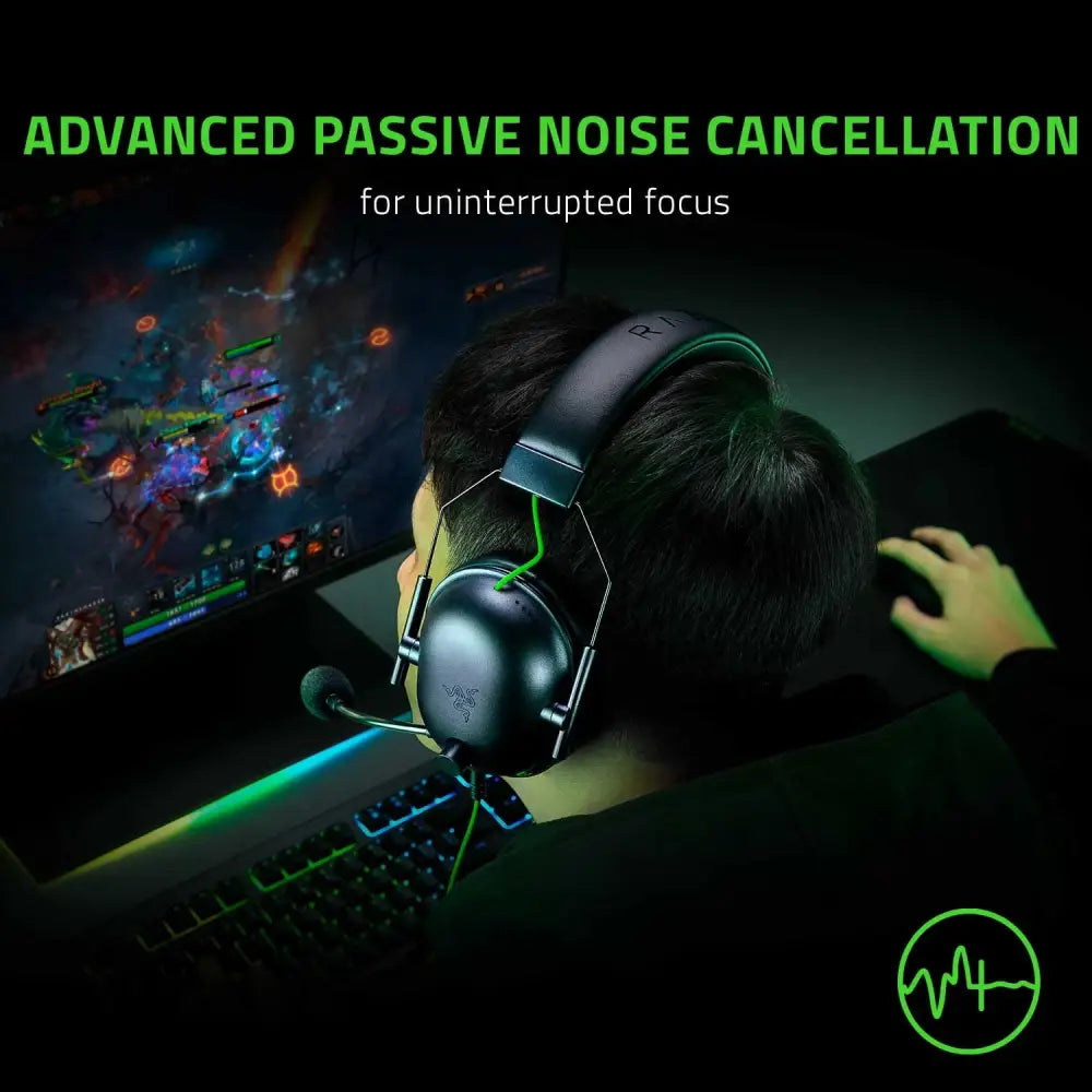 Razer Blackshark V2 X Gaming Headset featuring black design and Triforce Titanium Drivers
