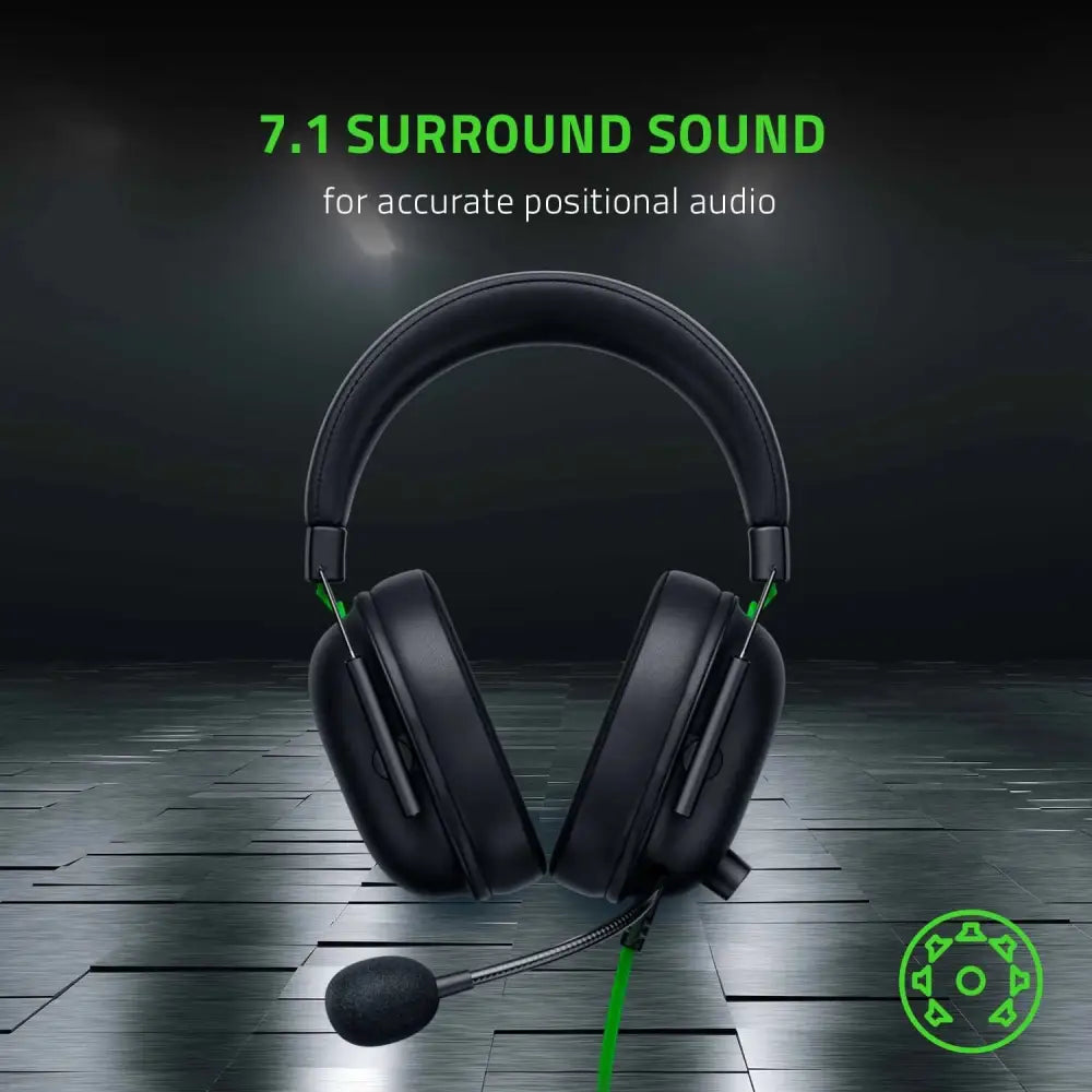 Black Razer Blackshark V2 X Gaming Headset with microphone and Triforce Titanium Drivers