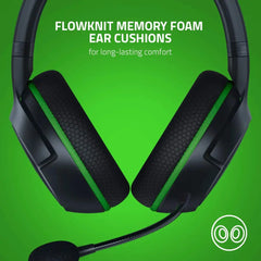 Black and green Razer Kaira Wireless Gaming Headset with 50mm TriForce Drivers