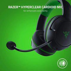 Black and green Razer Kaira Wireless Gaming Headset with 50mm TriForce Drivers