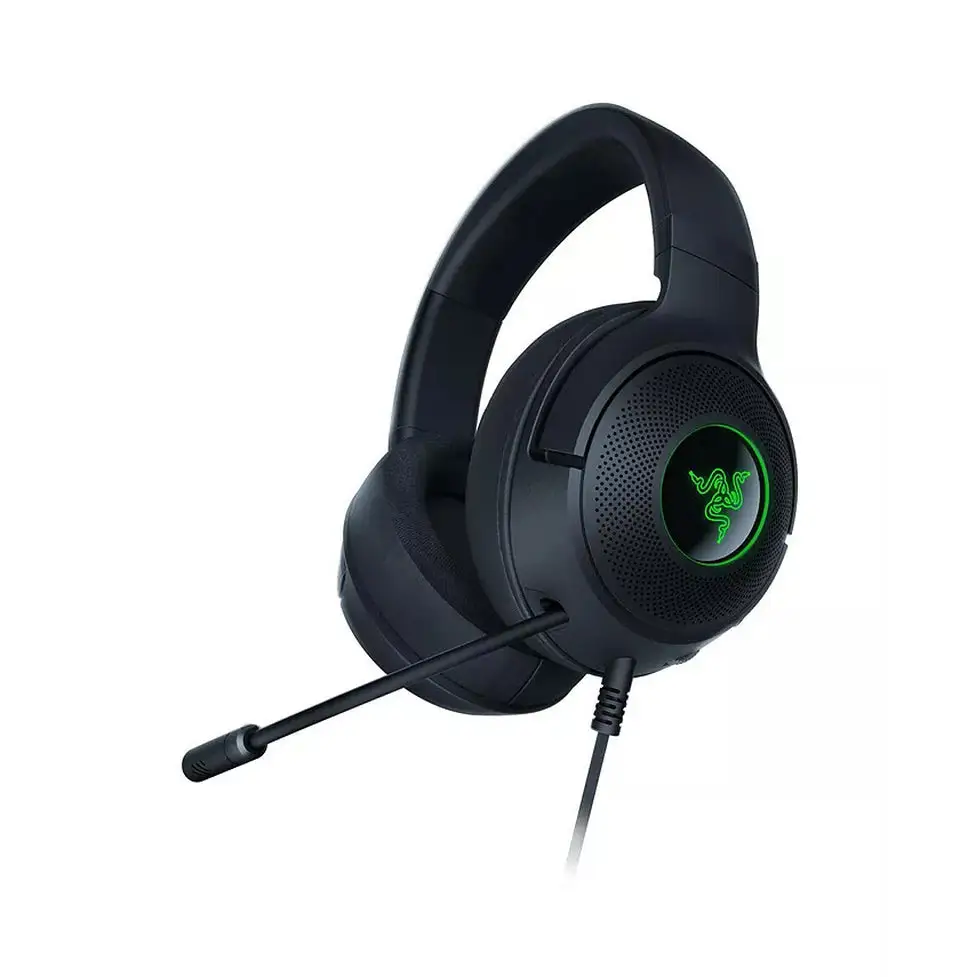 Black Razer Kraken V3 X Gaming Headset with Triforce Hyperclear Mic