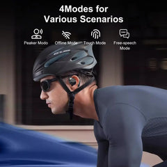 Cyclist enjoying wireless earbuds from 144 Language Translator Earbuds High Precision