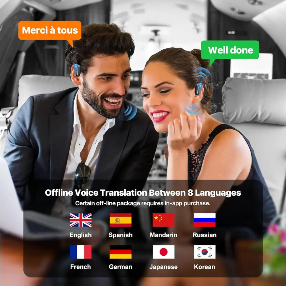 Wireless translation earbuds for Real Time 144 Language Translator Earbuds with AI