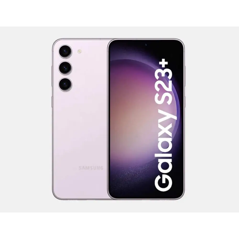 Lavender Samsung Galaxy S23 5G Dual 128GB smartphone on display