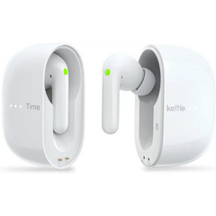 White wireless earbuds and charging case for Timekettle M3 Language Translator
