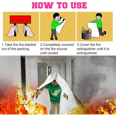 Fire blanket usage instructions for TONYKO Advanced Fiberglass Fire Blanket Heat Shield