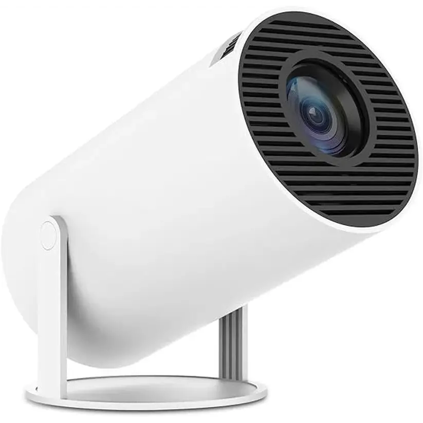 White cylindrical projector with lens for Rotatable Smart Mini Projector