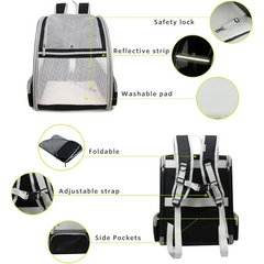 Pet carrier backpack with features for Airline Approved Pet Travel Backpack Comfortable Design