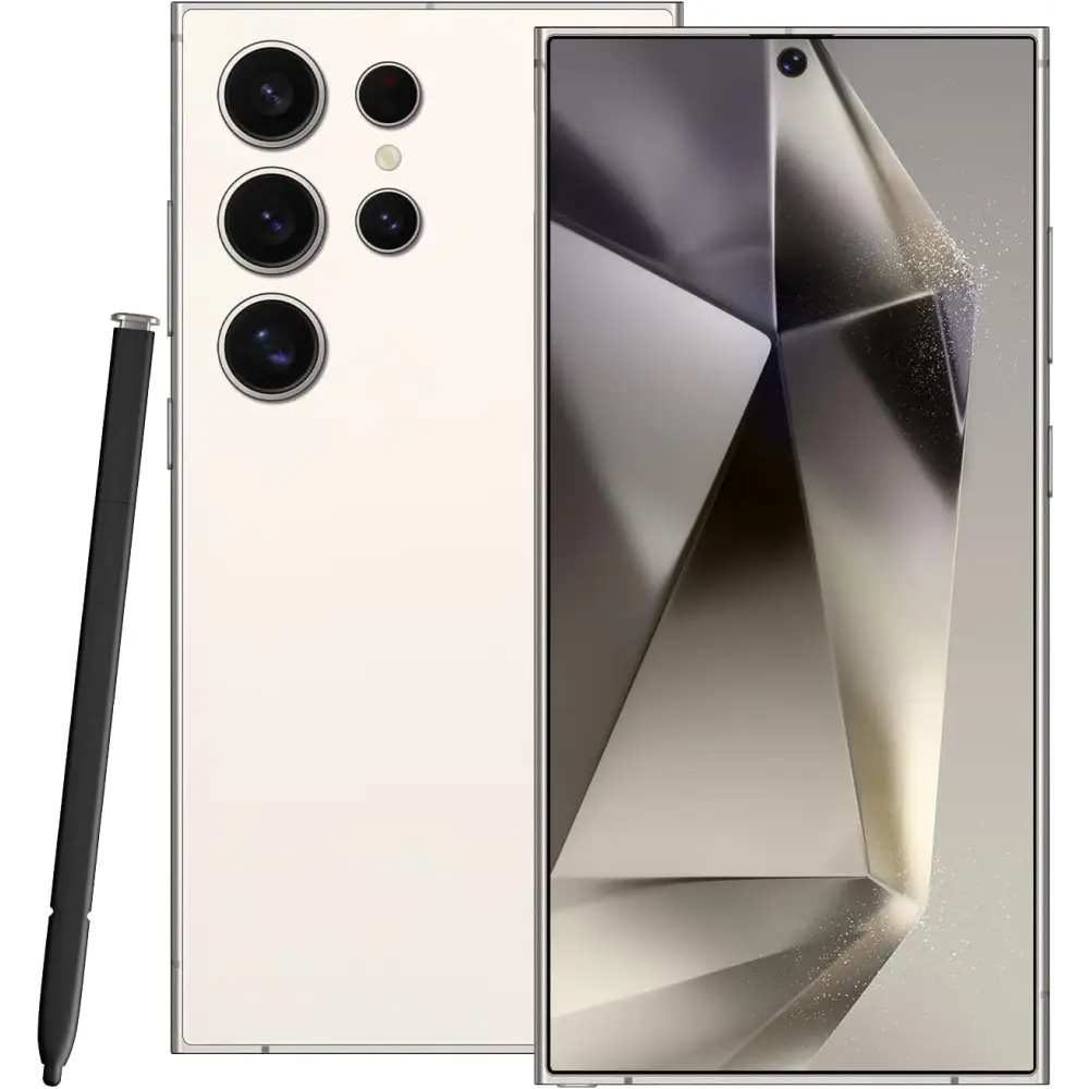 Cream-colored X24 Ultra 5G Smartphone with stylus, 108MP camera, 6800mAh battery